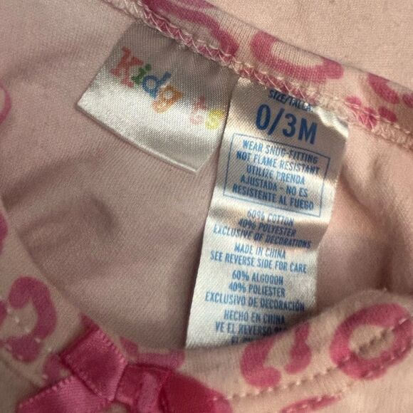 5 for $25🔥Kidgets Pink Cheetah Print Cat Footie Jumpsuit Girls 0-3 Months - Picture 3 of 4